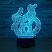 Chinese Character 3D Illusion Lamp