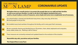 How We Here At The Original Moon Lamp Are Staying Safe During The Coronavirus Pandemic!