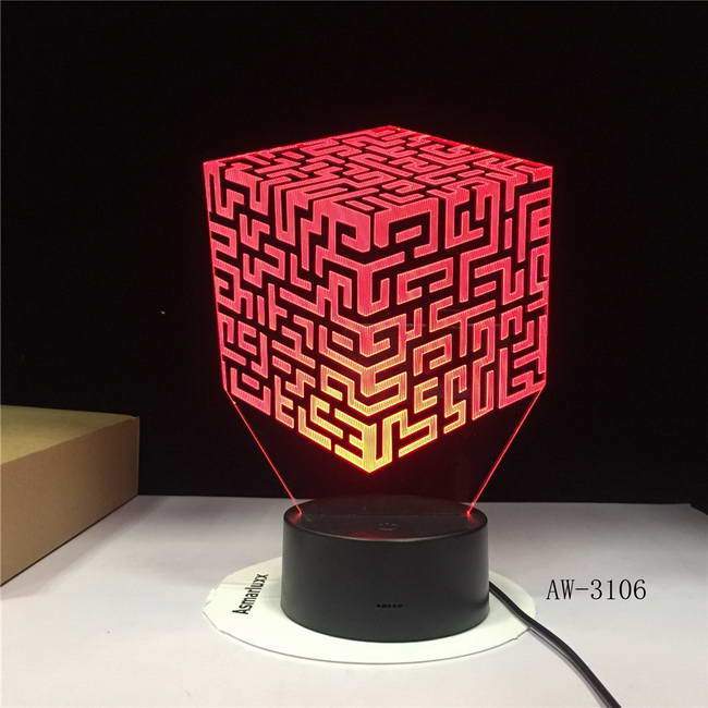 Cube Maze 3D Illusion Lamp