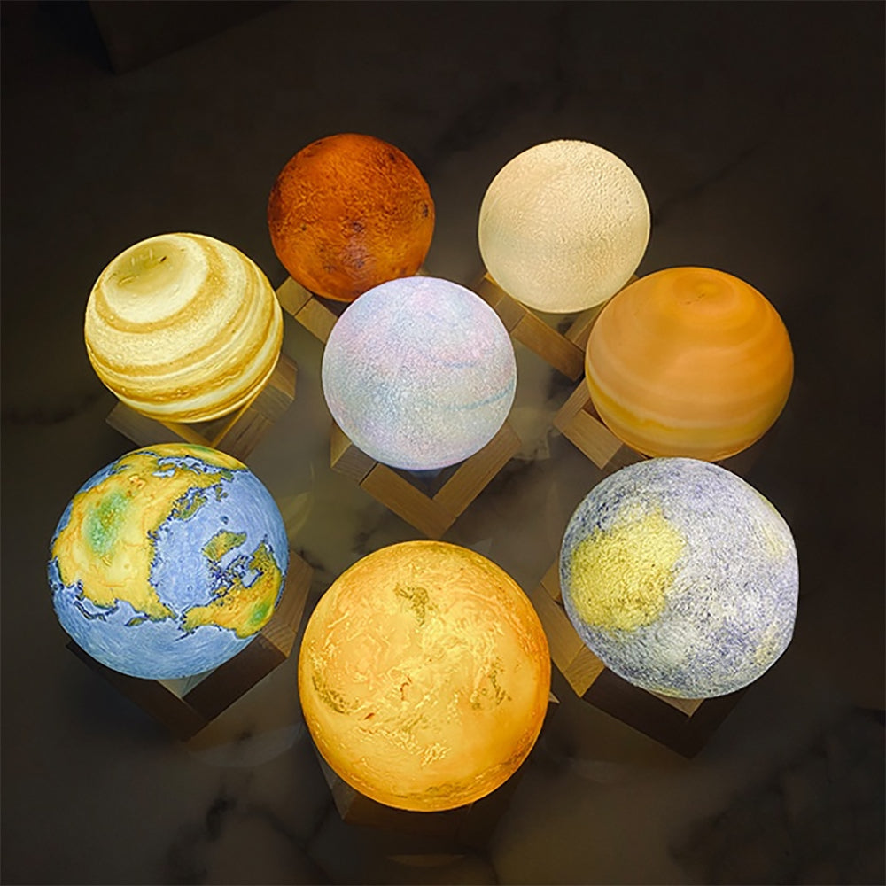 The Original 8 Planets Color Lamps Set