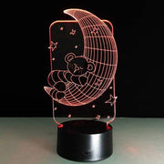 Teddybear On Moon 3D Illusion Lamp