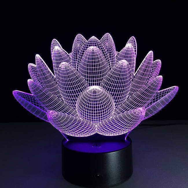 Lotus 3d illusion lamp deals