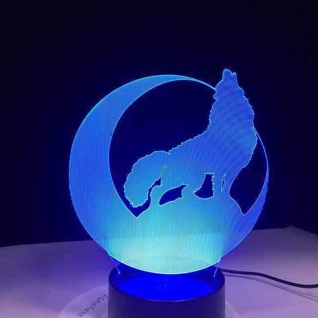 Wolf Moon 3D Illusion Lamp