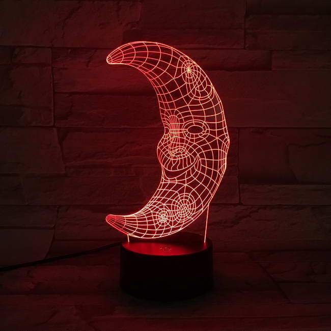 Half Moon 3D Illusion Lamp
