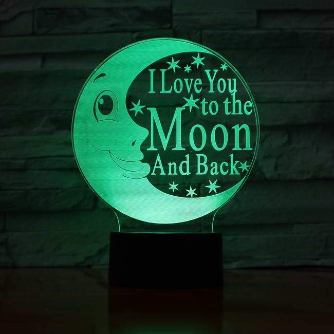 I Love You To the Moon 3D Illusion Lamp