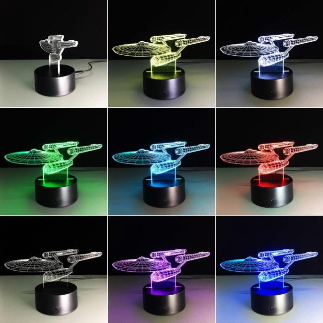 Star Trek USS Enterprise 3D Illusion Lamp