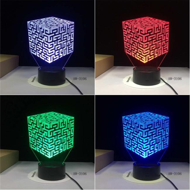Cube Maze 3D Illusion Lamp