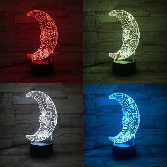 Half Moon 3D Illusion Lamp