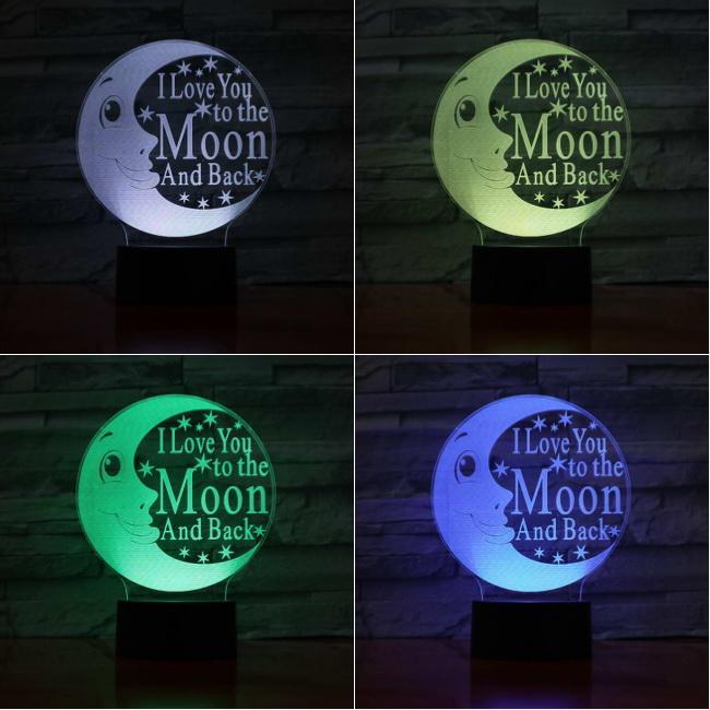I Love You To the Moon 3D Illusion Lamp